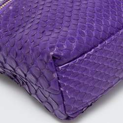 Pre Owned Loro Piana Purple Snakeskin Extra Pocket L19 Pouch