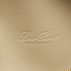 Pre Owned Loro Piana Green Leather Extra Pocket L19 Pouch Bag