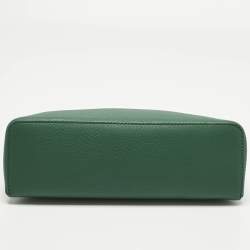 Pre Owned Loro Piana Green Leather Extra Pocket L19 Pouch Bag