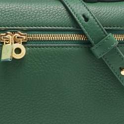 Pre Owned Loro Piana Green Leather Extra Pocket L19 Pouch Bag