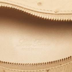 Pre Owned Loro Piana Beige Ostrich L19 Extra Pocket Pouch