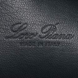 Pre Owned Loro Piana Dark Navy Blue Python Zip L19 Pouch