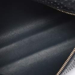 Pre Owned Loro Piana Dark Navy Blue Python Zip L19 Pouch