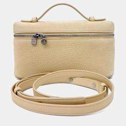 Pre Owned Loro Piana Yellow Leather Extra Pocket L19 Pouch Bag