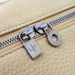 Pre Owned Loro Piana Yellow Leather Extra Pocket L19 Pouch Bag