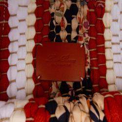 Pre Owned Loro Piana Beige Brown Crochet Wool and Silk Blossom Tote