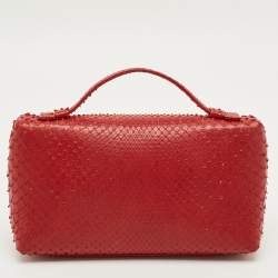 Pre Owned Loro Piana L19 Red Python Extra Pocket Pouch