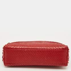 Pre Owned Loro Piana L19 Red Python Extra Pocket Pouch