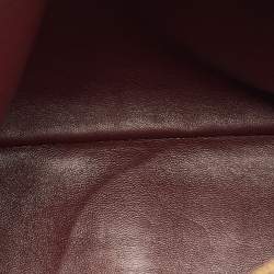 مملوكة مسبقًا حقيبة ظهر لورو بيانا جلد بورجوندي جيب كبير إضافي 23.5