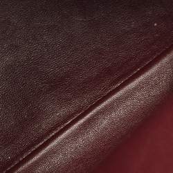 مملوكة مسبقًا حقيبة ظهر لورو بيانا جلد بورجوندي جيب كبير إضافي 23.5