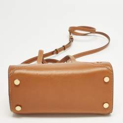 مملوكة مسبقًا Loro Piana Sesia Micro Brown Leather Tote