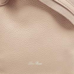 Pre Owned Loro Piana Bale Micro Pink Leather Bucket Bag