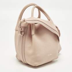 Pre Owned Loro Piana Bale Micro Pink Leather Bucket Bag