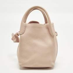 Pre Owned Loro Piana Bale Micro Pink Leather Bucket Bag