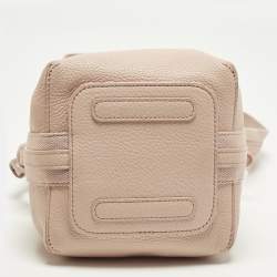 Pre Owned Loro Piana Bale Micro Pink Leather Bucket Bag