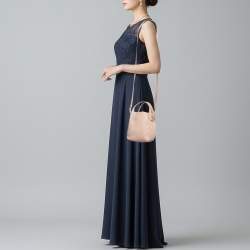 Pre Owned Loro Piana Bale Micro Pink Leather Bucket Bag