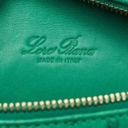 مملوكة مسبقًا Loro Piana L19 Green Ostrich Zip Pouch