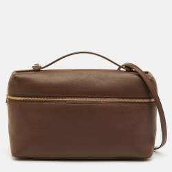 مملوكة مسبقًا حقيبة جيب إضافية لورو بيانا L27 جلد بني