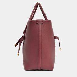 مملوكة مسبقًا حقيبة لورو بيانا جلد محبب بورغندي "غيير شوبير" بحجم كبير مع حقيبة صغيرة