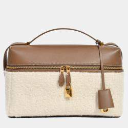 Pre Owned Loro Piana Taupe Smooth Calfskin  'Silk Extra Pocket L27' Bag