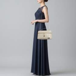 Pre Owned حقيبة صغيرة لورو بيانا L27 جلد بيج بمخزن إضافي