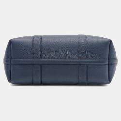 Pre Owned Loro Piana Blue Leather Giera Small Shopper Bag