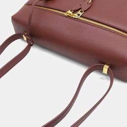 مملوكة مسبقًا Loro Piana Brown Red Leather Extra Bag L27