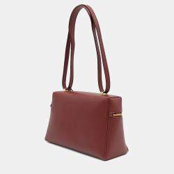 مملوكة مسبقًا Loro Piana Brown Red Leather Extra Bag L27