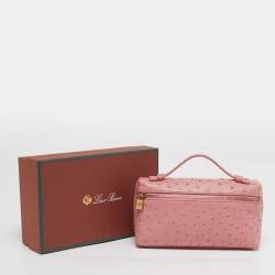 Pre Owned حقيبة صغيرة لورو بيانا L19 جلد نعام بيج بسحاب