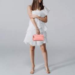 Pre Owned حقيبة صغيرة لورو بيانا L19 جلد نعام بيج بسحاب