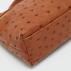 Pre Owned حقيبة صغيرة لورو بيانا L19 جلد نعام رمادي بجيب إضافي