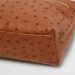 Pre Owned حقيبة صغيرة لورو بيانا L19 جلد نعام رمادي بجيب إضافي