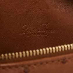 Pre Owned حقيبة صغيرة لورو بيانا L19 جلد نعام رمادي بجيب إضافي