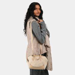 Pre Owned حقيبة يد لورو بيانا كريمي/بيج كاشفير سيزيا هابي داي صغير مع حزام