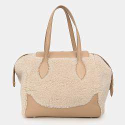 Pre Owned حقيبة يد لورو بيانا كريمي/بيج كاشفير سيزيا هابي داي صغير مع حزام