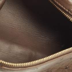 Pre Owned حقيبة صغيرة لورو بيانا L19 جلد نعام أحمر بجيب إضافي