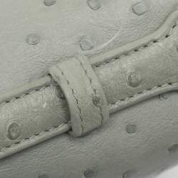 Pre Owned حقيبة صغيرة لورو بيانا L27 جيب إضافي جلد نعام رمادي