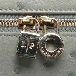 Pre Owned حقيبة صغيرة لورو بيانا L27 جيب إضافي جلد نعام رمادي