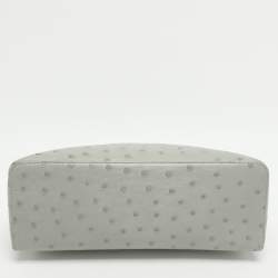 Pre Owned حقيبة صغيرة لورو بيانا L27 جيب إضافي جلد نعام رمادي