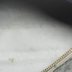 Pre Owned Loro Piana Extra Pocket L19 Light Blue Ostrich Leather Pouch