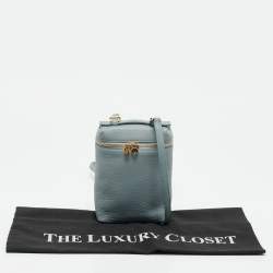 Pre Owned Loro Piana Pouch Light Blue Leather Crossbody Bag