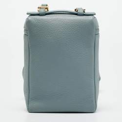 Pre Owned Loro Piana Pouch Light Blue Leather Crossbody Bag