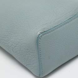 Pre Owned Loro Piana Pouch Light Blue Leather Crossbody Bag