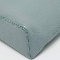 Pre Owned Loro Piana Pouch Light Blue Leather Crossbody Bag