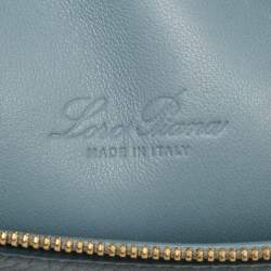 Pre Owned Loro Piana Pouch Light Blue Leather Crossbody Bag
