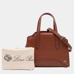 مملوكة مسبقًا Loro Piana Brown Micro Leather Sesia Satchel