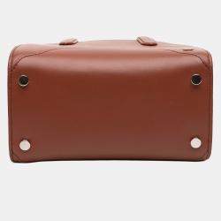 مملوكة مسبقًا Loro Piana Brown Micro Leather Sesia Satchel