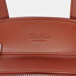 مملوكة مسبقًا Loro Piana Brown Micro Leather Sesia Satchel