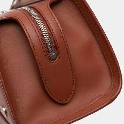 مملوكة مسبقًا Loro Piana Brown Micro Leather Sesia Satchel