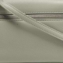 Pre Owned Loro Piana Extra Pocket L19 Light Green Leather Pouch Bag